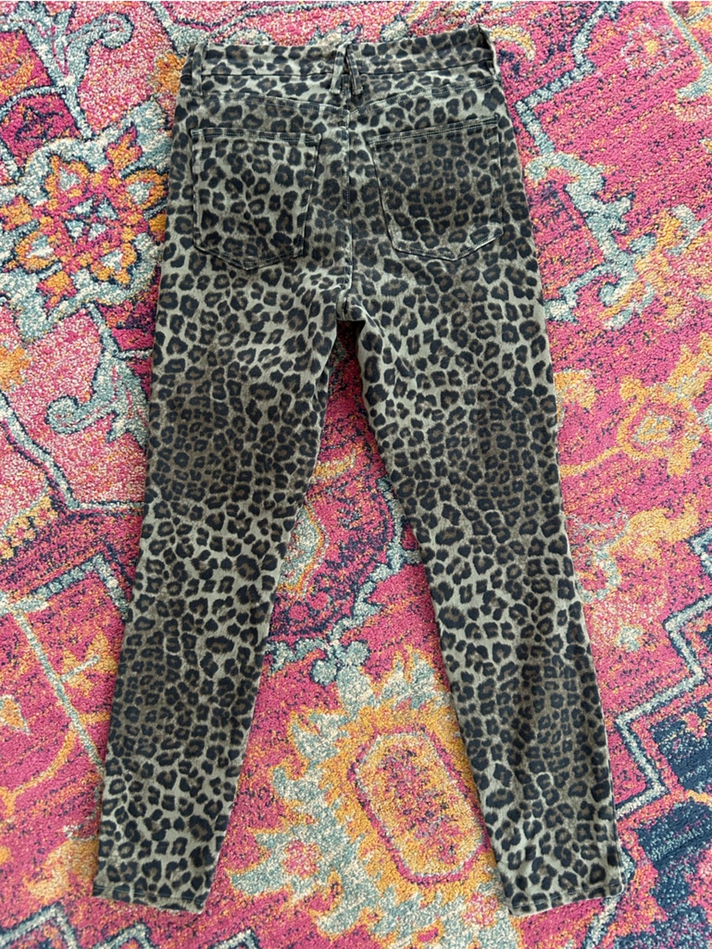 Good American | Women’s Olive Green/Black Leopard Print Good Waist Crop Jeans 28 - Picture 9 of 16
